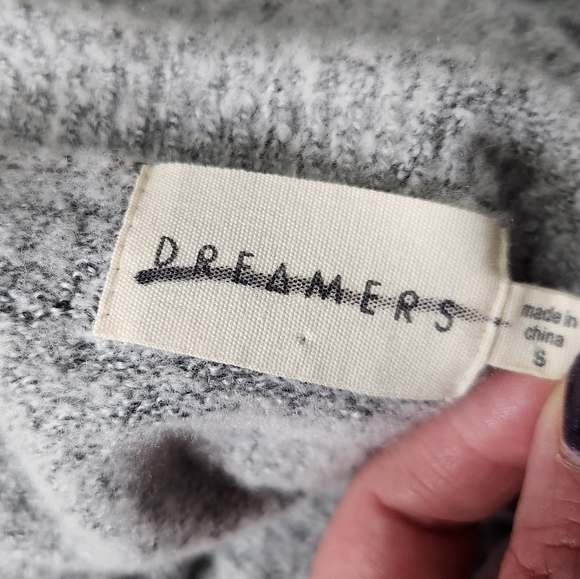 Dreamers Modcloth Gray Lace Up Braided Sweater Soft Size Small Women's - Picture 8 of 8